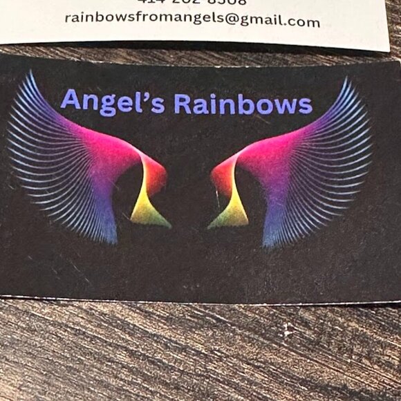 Angel's Rainbows 🌈 Born From Loss Suncatchers Angel Wings & Heart Blue and Clear - Picture 2 of 11